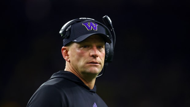 DeBoer during No. 2 Washington's 34-13 loss to No. 1 Michigan in the national championship on Jan. 8, 2024.